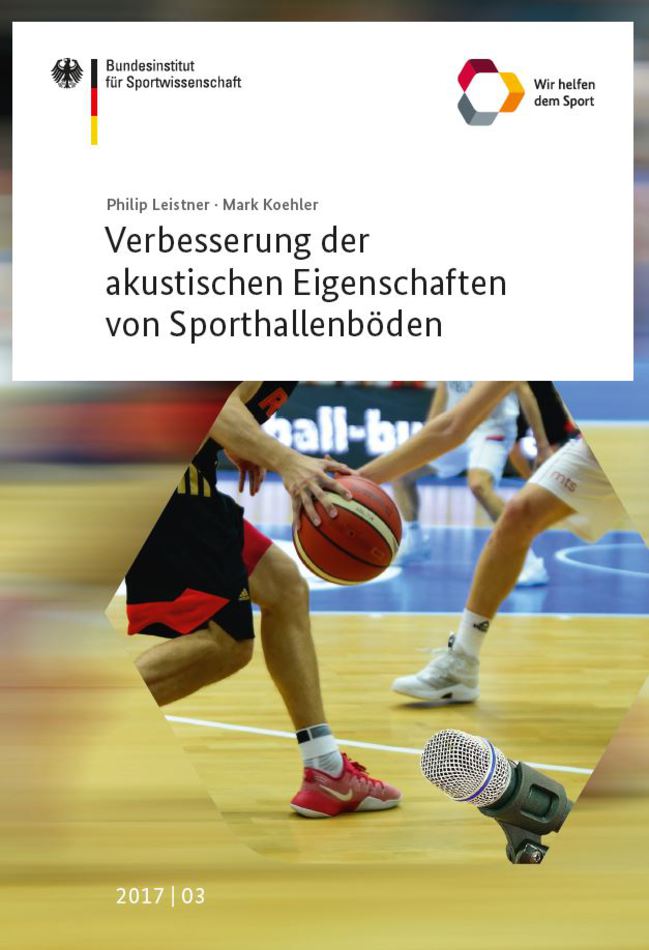 Broschüre zu dem Thema Verbesserung der akustischen Eigenschaften von Sporthallenböden