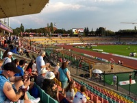 Bild zeigt die Tribüne bei der Para Leichtathletik-EM im Friedrich-Ludwig Jahn Sportpark, Berlin 